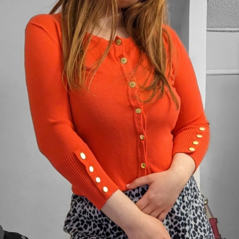 Deep Orange Cardigan